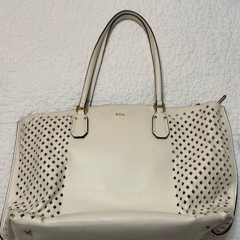 Ralph Lauren white summer tote